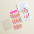 Long water pipe French artificial nails with spot drill and bow decorations in XB-70-48 colour