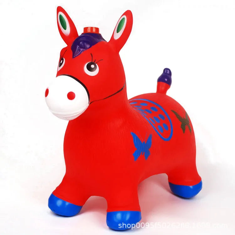Children's inflatable PVC jumping horse, 58 x 50 x 28cm, plus-sized thickened bouncy vaulting horse toy