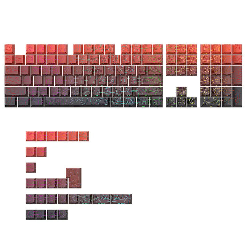 Contour Crack luminous key cap in Lucky Strike colour double injection moulded with box and blister