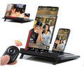 12-inch pull-out horizontal vertical screen amplifier with Fresnel lens and blue light bracket in black on a modern desk
