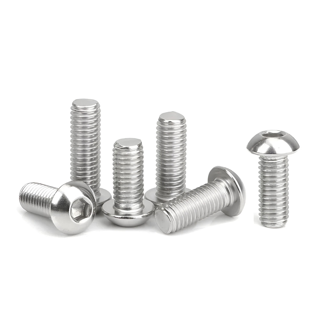 Stainless steel half round head pan head hexagon screw with whitewash finish