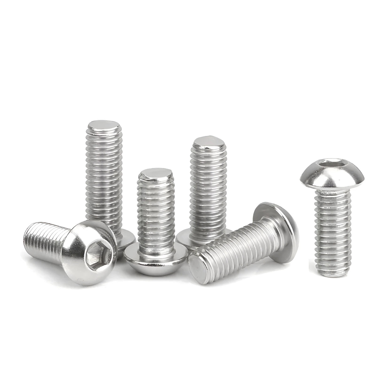 Stainless steel half round head pan head hexagon screw with whitewash finish