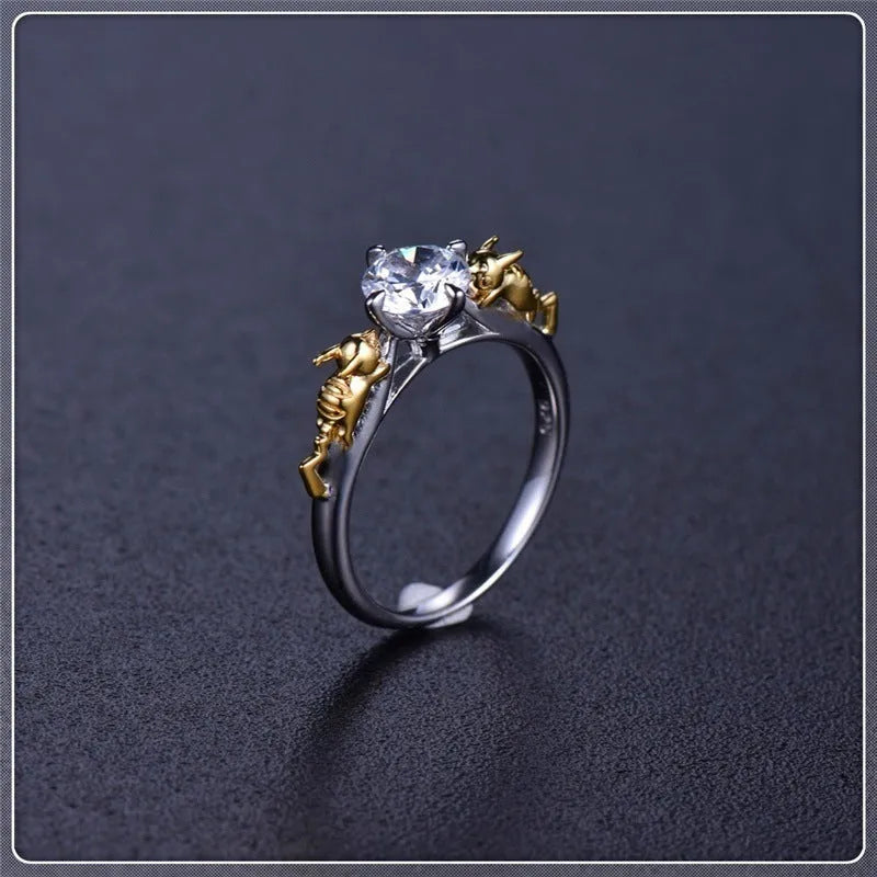 Black gold copper crown ring for cosplay jewellery in multiple sizes