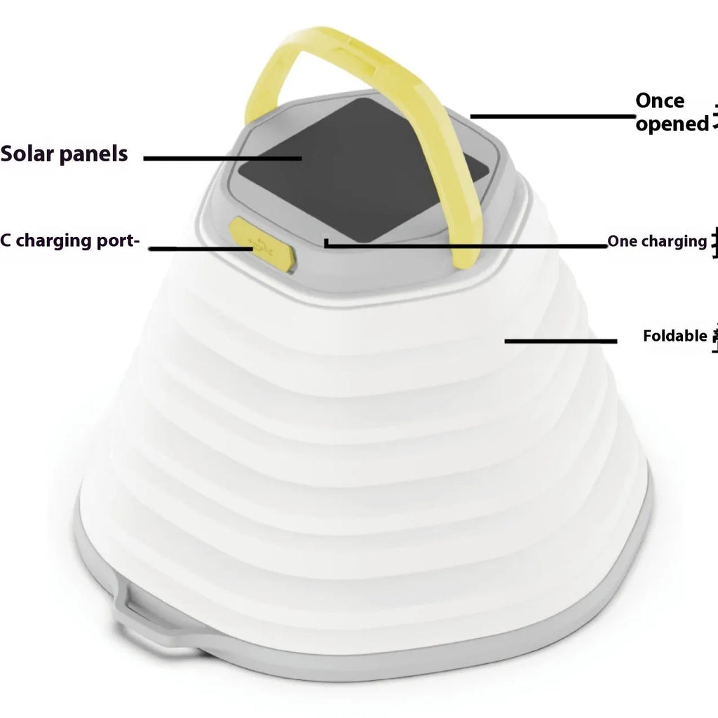 White camping lamp with large capacity battery for tent and outdoor lighting