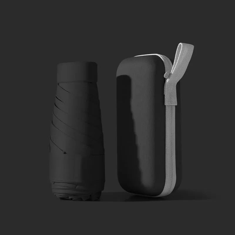 Six-fold folding sun umbrella with steel ribs in various colour options