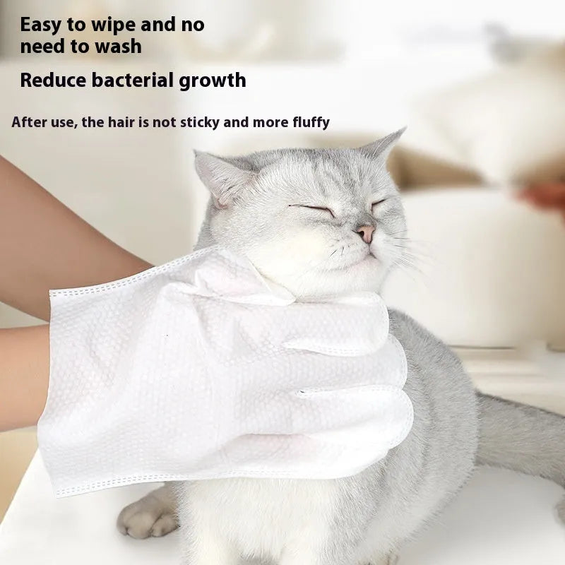 Pet wipes gloves for dogs, non-woven fabric, 6 pcs pack, pink or white UK bag