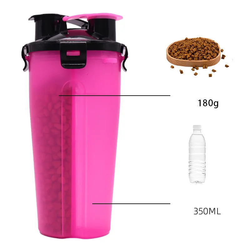 Portable pet water and food container in multiple colours with 350ml capacity
