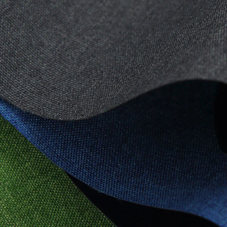 Polyester ant cloth fabric swatch in black, blue, or green colour options.