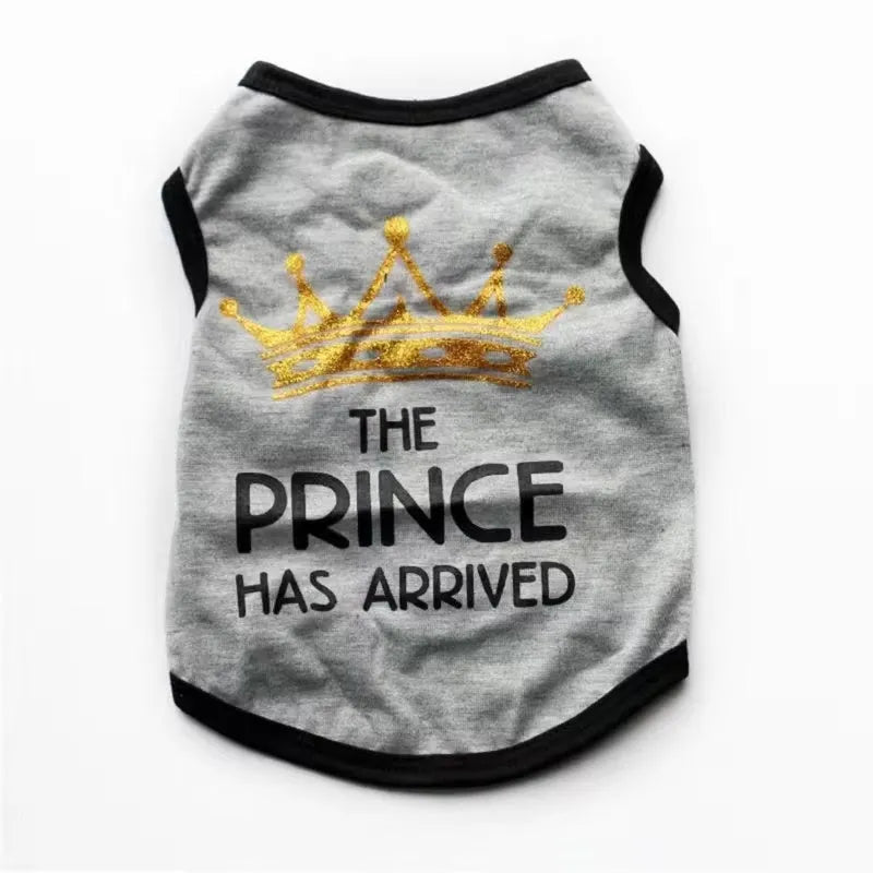 A breathable cotton vest for puppies in spring and summer, shown in a selection of colours and sizes.