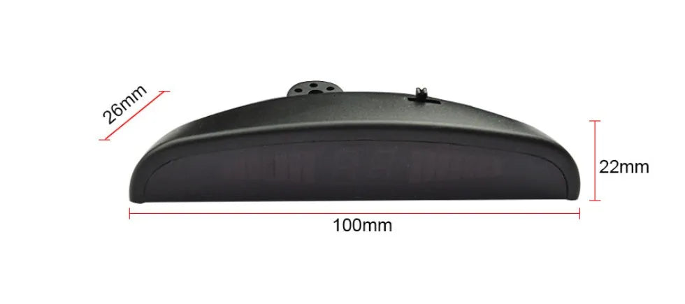 12V reversing radar parking sensor kit with four black ultrasonic probes and digital LED display control box
