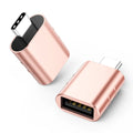USB-C to USB-A converter adapter in multiple colours with zinc alloy construction and 10Gbps data transmission