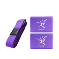 45 cm EVA yoga column foam roller in purple on a dark background, with text Fitness, Massage, and Recovery