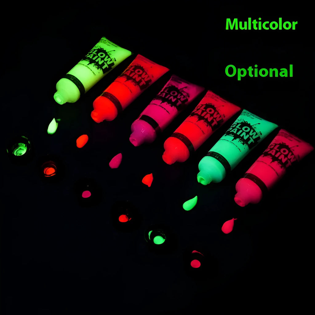 25ml tube of neon face and body paint in selected colour with safe non-toxic labelling