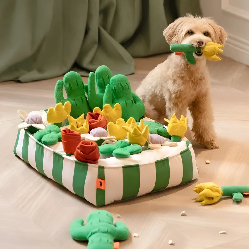 Pet dog food leakage educational toy set with 18-piece Music Garden in Le Smell Garden colour, 40x50x26cm, made from velvet and fleece