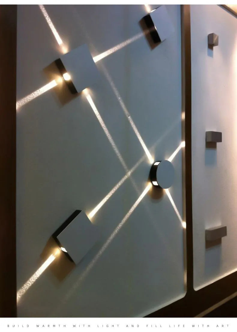 Modern square and round LED aluminium wall light in warm white and cool white options