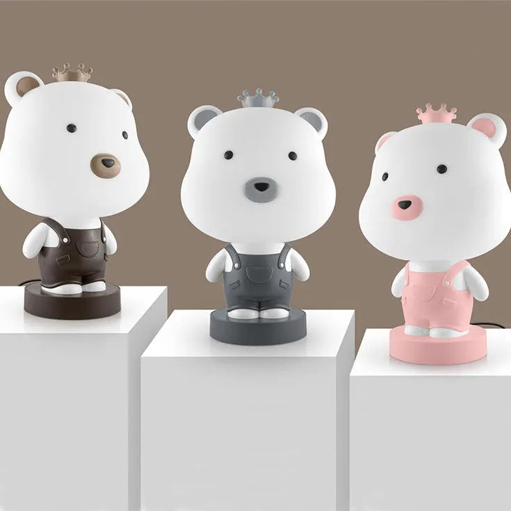 Cartoon animal table lamp with LED light in bear, cattle, rabbit, or tiger designs