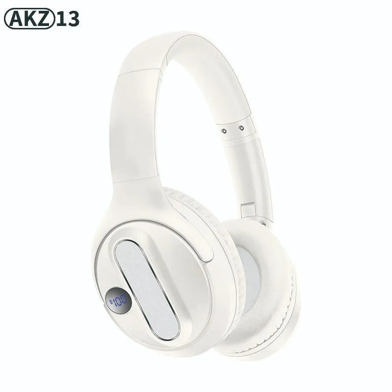 Foldable wireless Bluetooth earphones in retro style, available in orange black and white