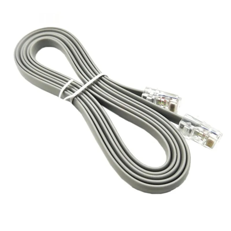 Silver grey CAT6 Ethernet cable with RJ45 connectors, 2 metres long