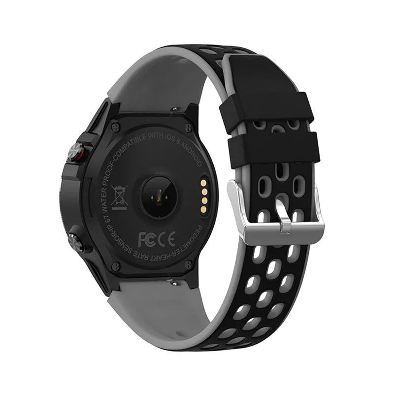 Outdoor sports smart watch with 1.3-inch screen and silicone wrist strap in blue colour