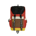 Oxford cloth backpack showing three carrying methods: handheld, shoulder, and backpack style