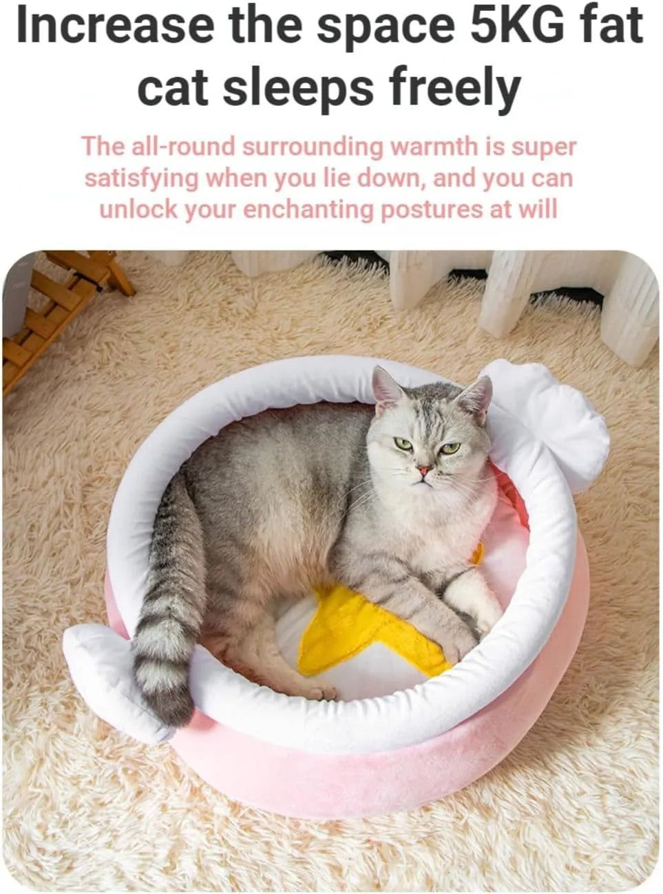 Pink honey pot magic shape cat sofa bed with removable pad for small pets