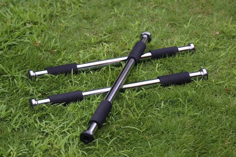 Steel adjustable pull-up bar extended for doorframe mounting