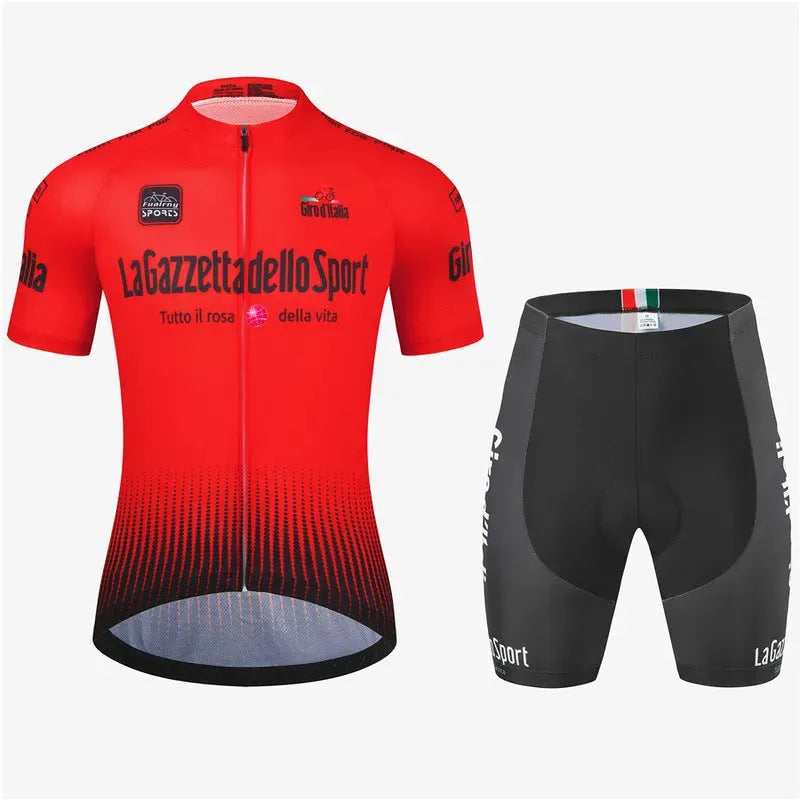 Road bike cycling short sleeve suit in quick-dry polyester for summer sports