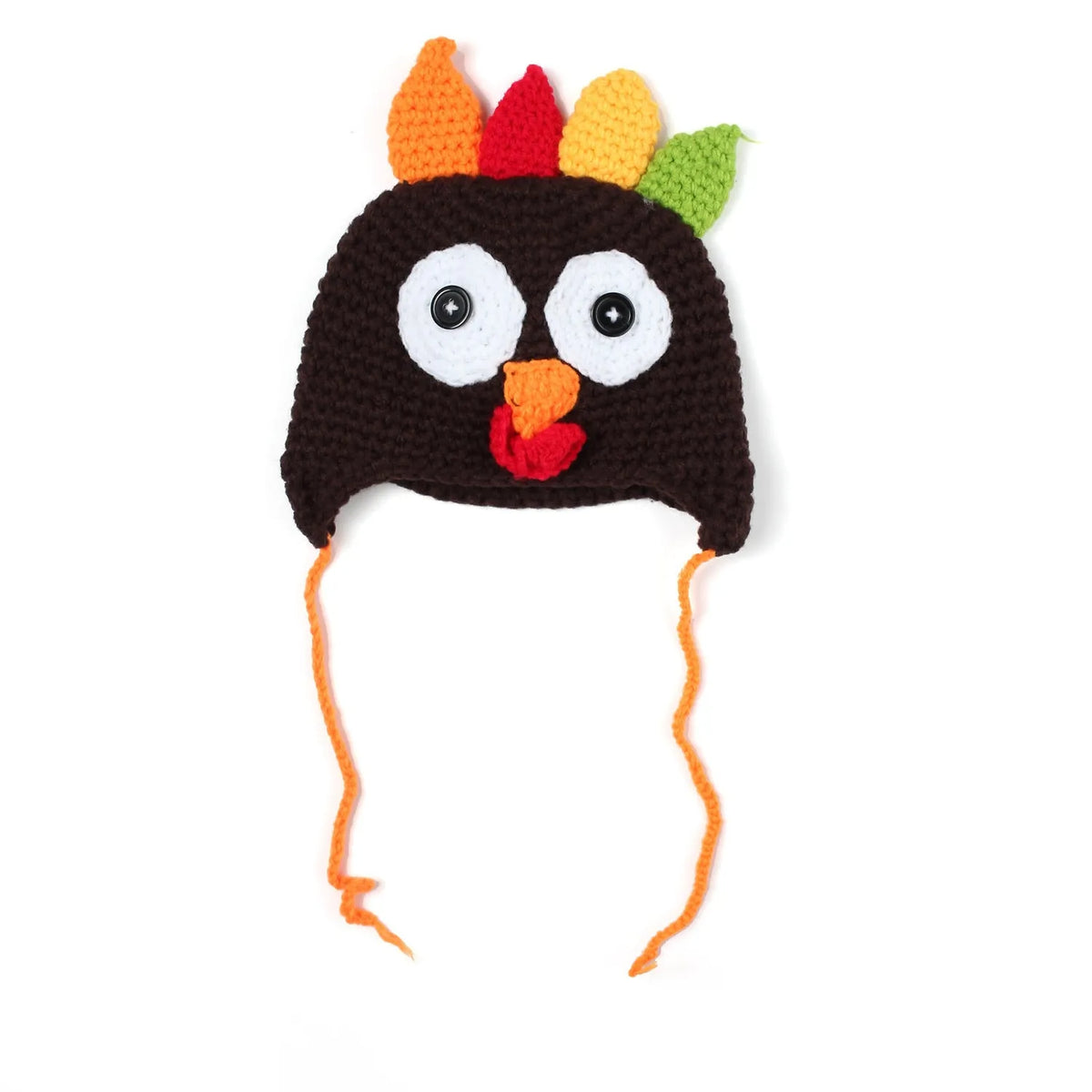 Hand-woven turkey long hat in baby cashmere, Beige and Coffee, small 35-37cm and large 43-45cm Thanksgiving accessory