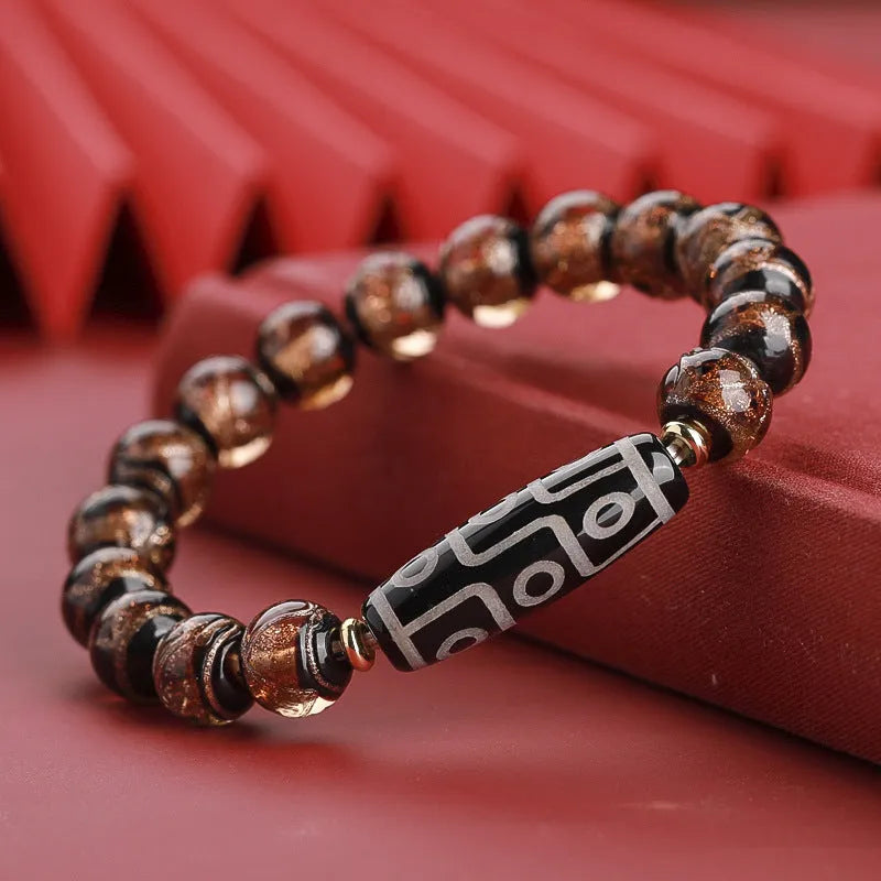 Manual five-color colored glaze bracelet with Chinese snake patterns available in 10mm 12mm 14mm sizes