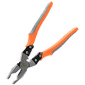 Orange handled multi-function wire cutter 118-129 with alloy steel head for stripping and crimping