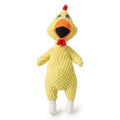 Pineapple velvet squeaking chicken pet toy in green, pink, yellow colours, 35cm length