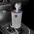 Car dashboard mounted air humidifier in white diamond colour with USB power cord