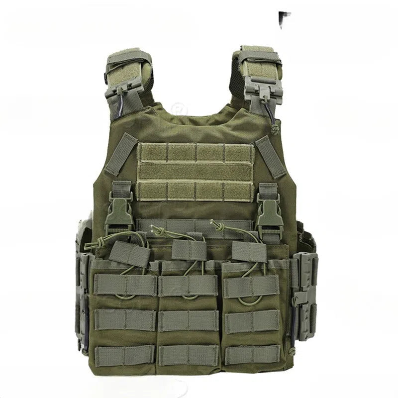 Training tactical outdoor quick-release protective vest in black for shooting sports