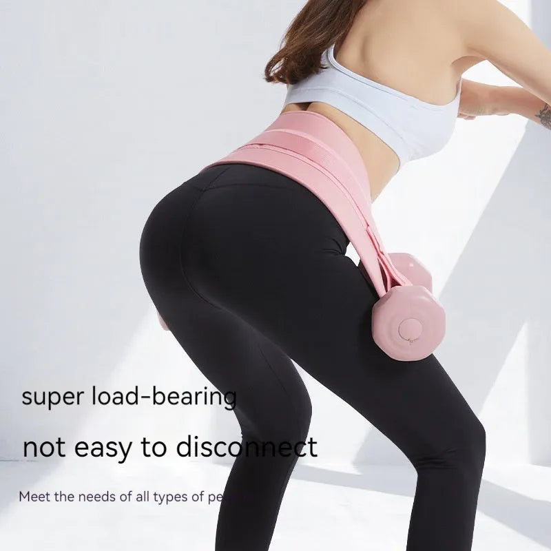 Black or pink weight-bearing hip bridge fitness belt for dumbbell barbell training