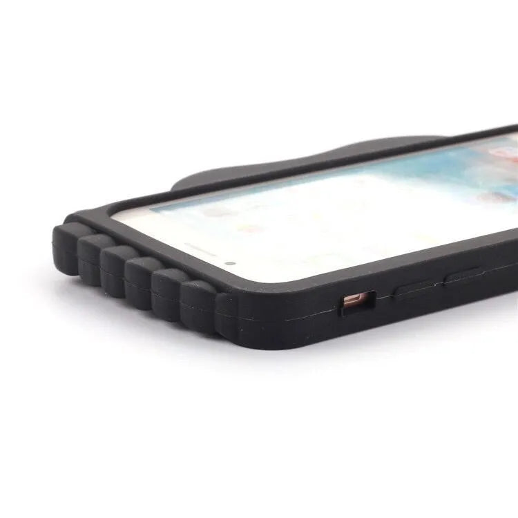 Black silica gel protective phone case with chain and slanting luxury design for iPhone X/XS