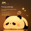 Cartoon panda-shaped night light with warm white glow, measuring 150x130x80mm