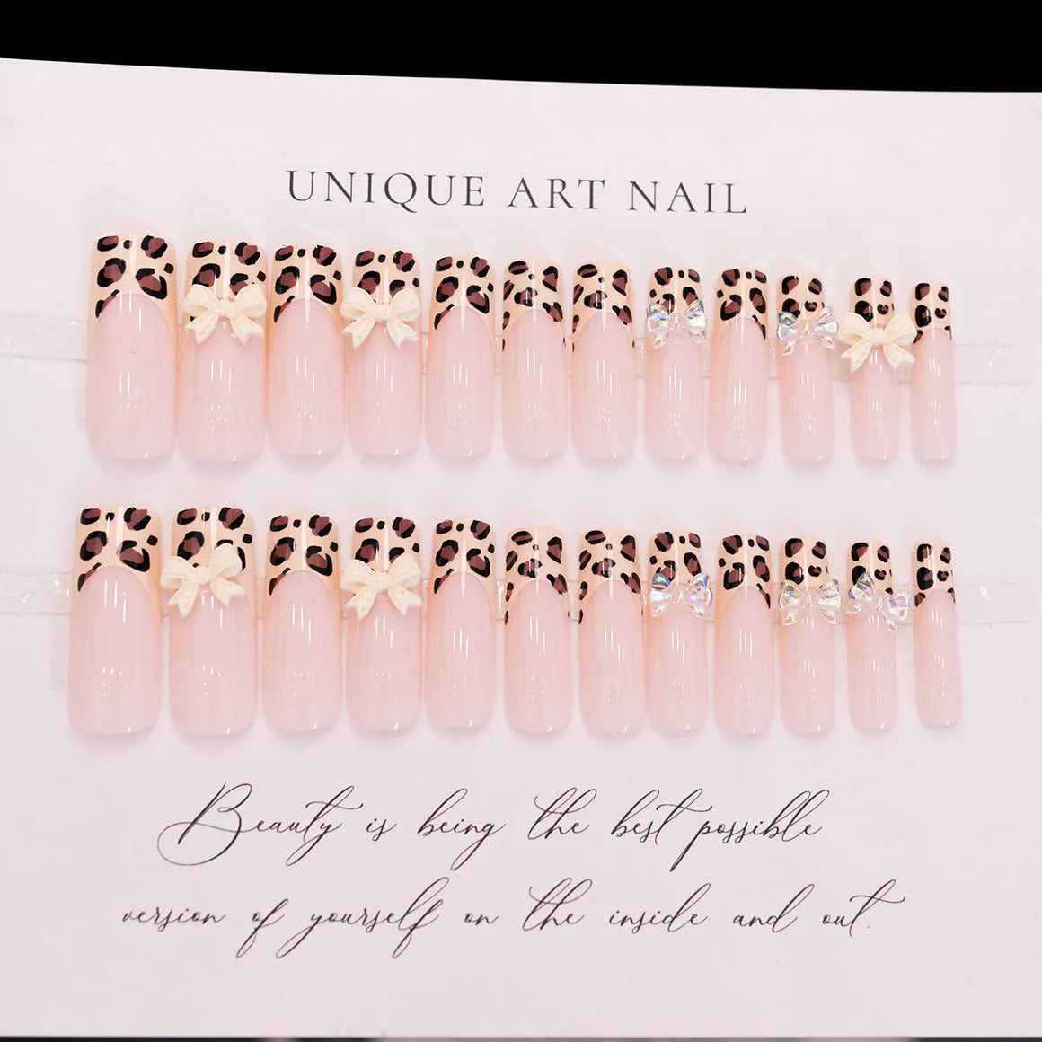 Leopard print butterfly nail art decorative pieces in WM296 colour for manicure application