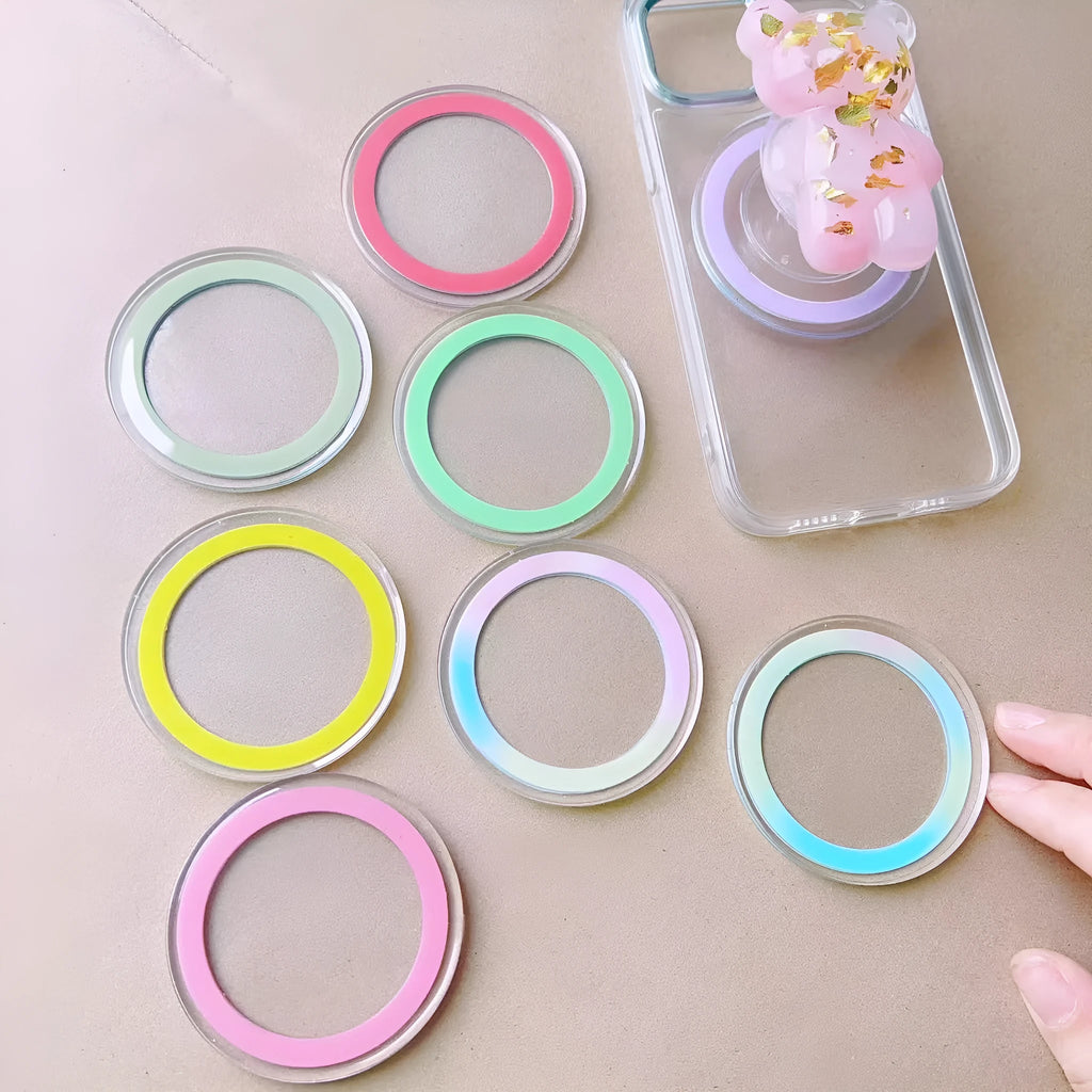 Pure black epoxy resin magnetic suction cup phone bracket with magnetic ring for car or desk mounting