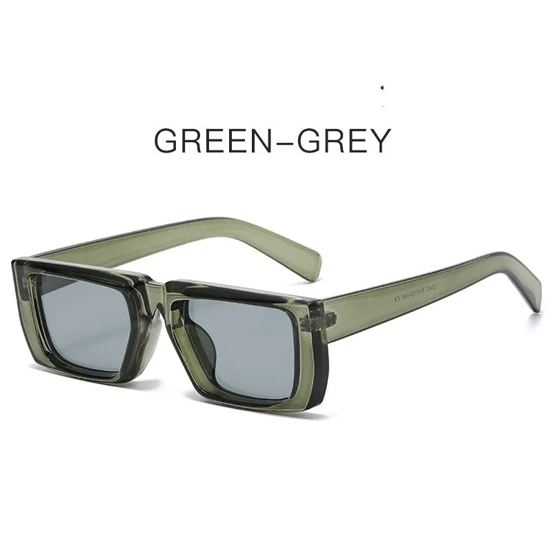 Special-shaped sunglasses with Y2K street style aesthetic in various colour options showing full-frame design