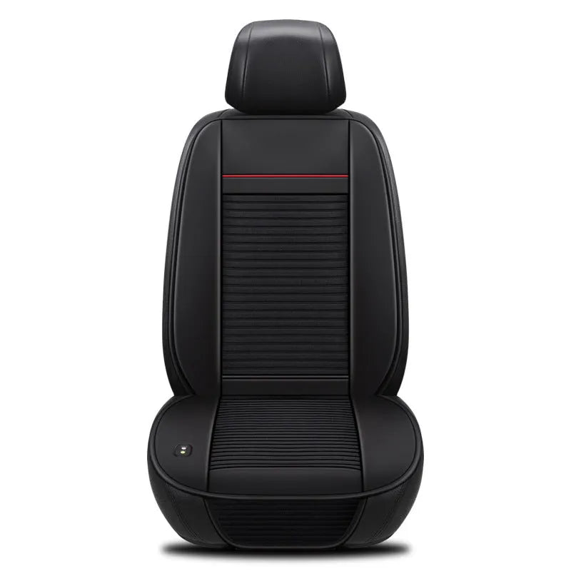 Black single seat ice silk blowing and cooling car cushion with ventilation controls for 12V 24V vehicles