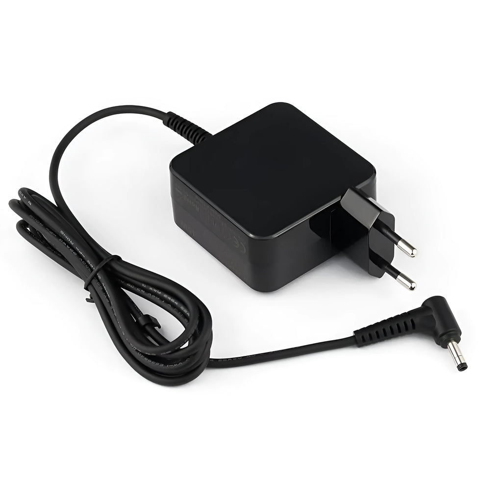 Black 45W laptop adapter with American plug and charging cable