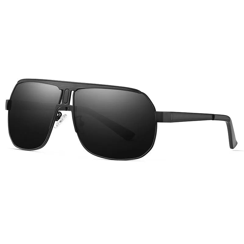 Unisex large frame alloy driving sunglasses for men with sun protection, available in multiple colours.