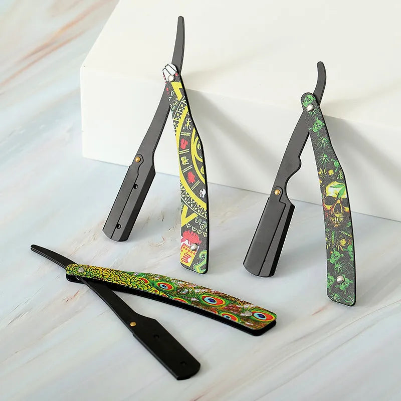 Manual shaver with clown skull design, 74 blade, red pattern black colour option