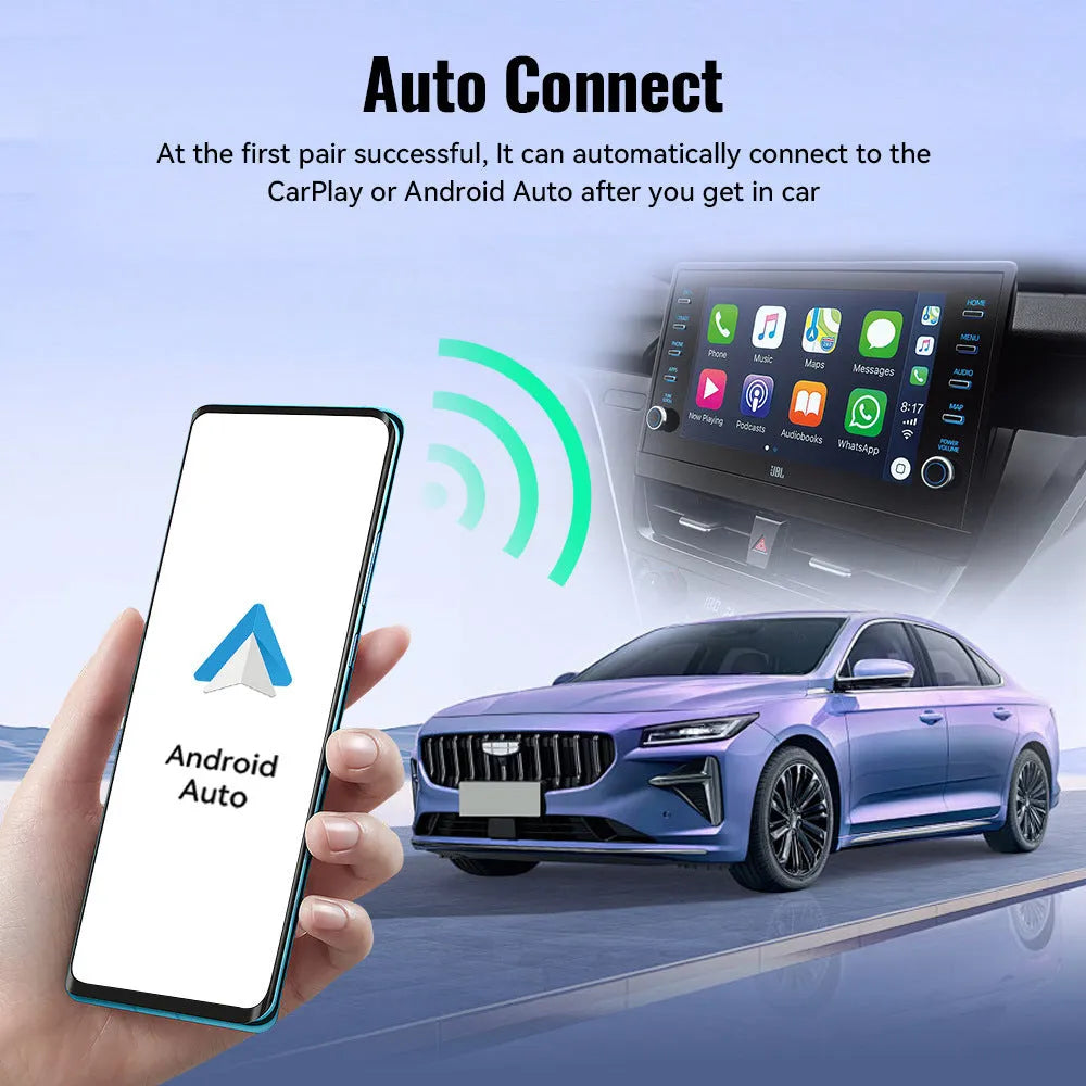 Black mini CarPlay USB interface adapter showing compact dimensions for vehicle installation