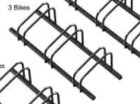 Black metal split card bicycle parking rack with four positions for bike storage