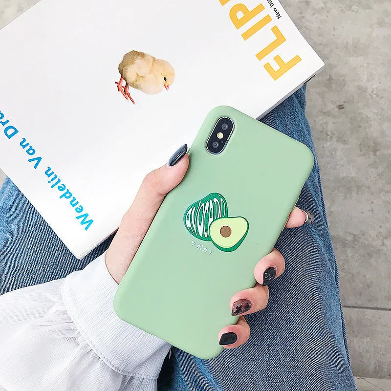 Avocado cartoon design TPU phone case for Apple iPhone models