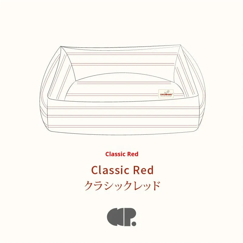 Classic Red dog kennel mat with cotton and linen cover and pp cotton filling, sizes M and L