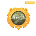 Lion catnip molar pet toy with sticky paste in orange colour, 15cm diameter, PP material
