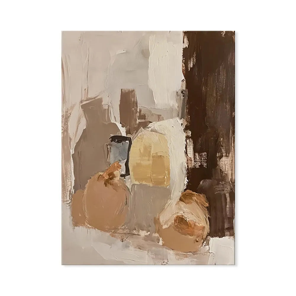 Handmade oil painting on canvas, modern abstract design, vertical orientation, rolled frameless artwork