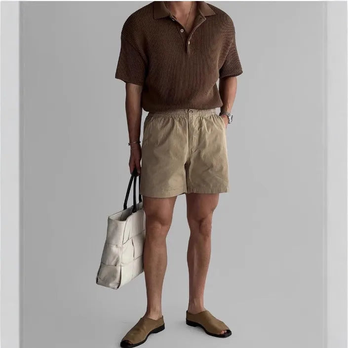 Cotton loose fit sports shorts in black, white, and khaki colours for summer wear